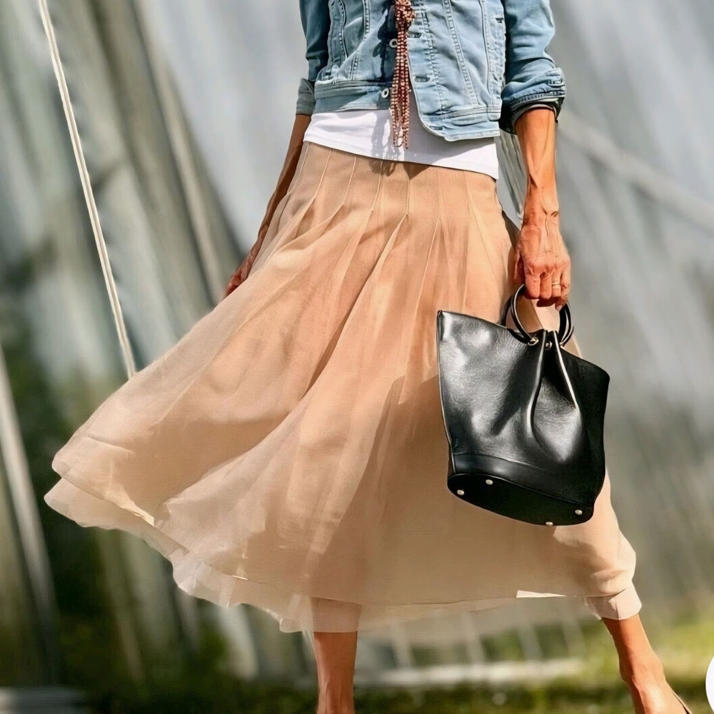 Zara Beige A-Line Skirt